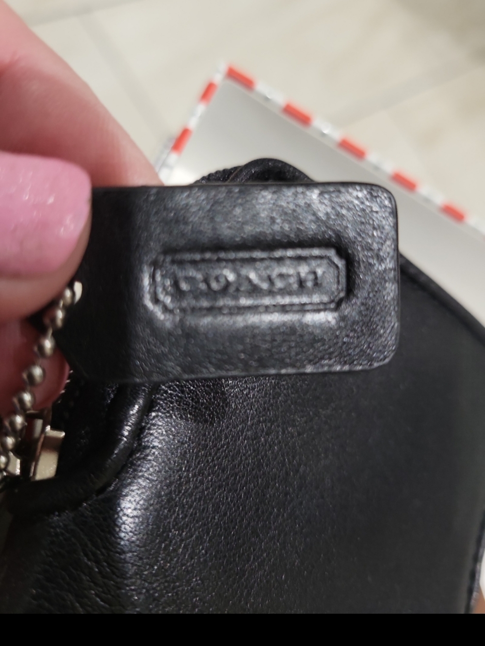 COACH Black Leather Card And Phone Pouch - Picture 4 of 7